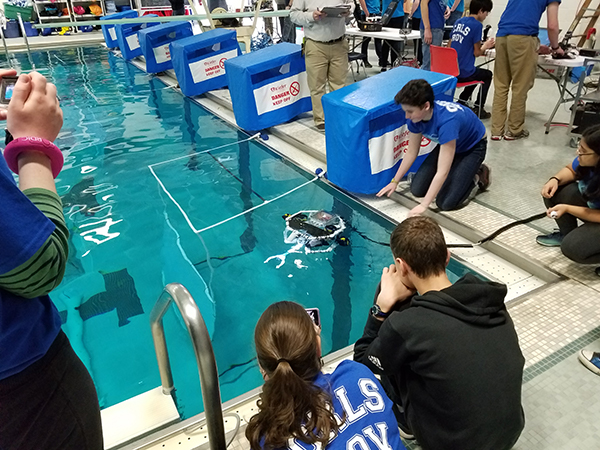 High School MATE Competitors Test ROV in Pool